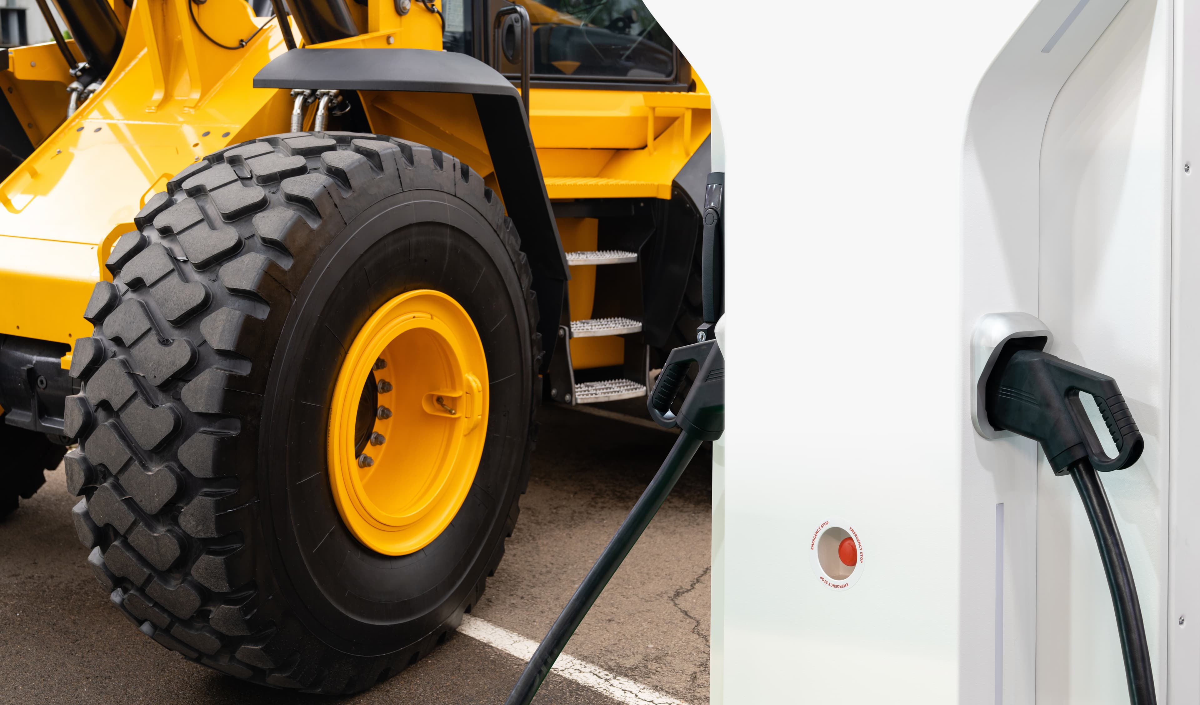 Electric,Construction,Machines,With,Charging,Station.,Concept